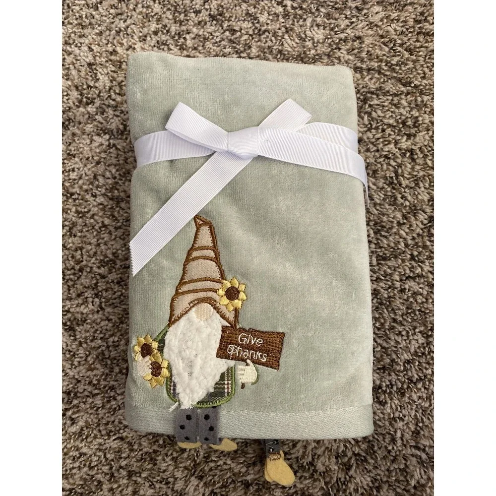 Well Dressed Home 2 Piece Fall Gnome Set Hand Towels Thanksgiving So Cute!